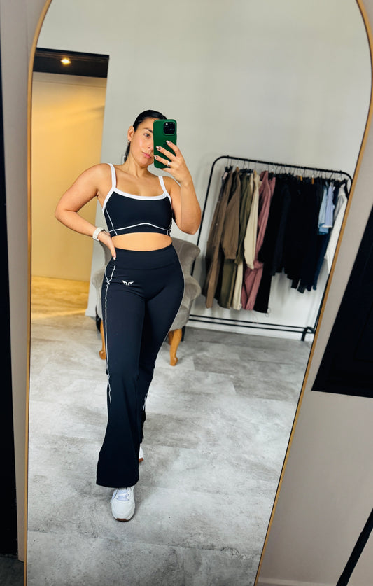 Conjunto Oxford Calza Y Top Oliva