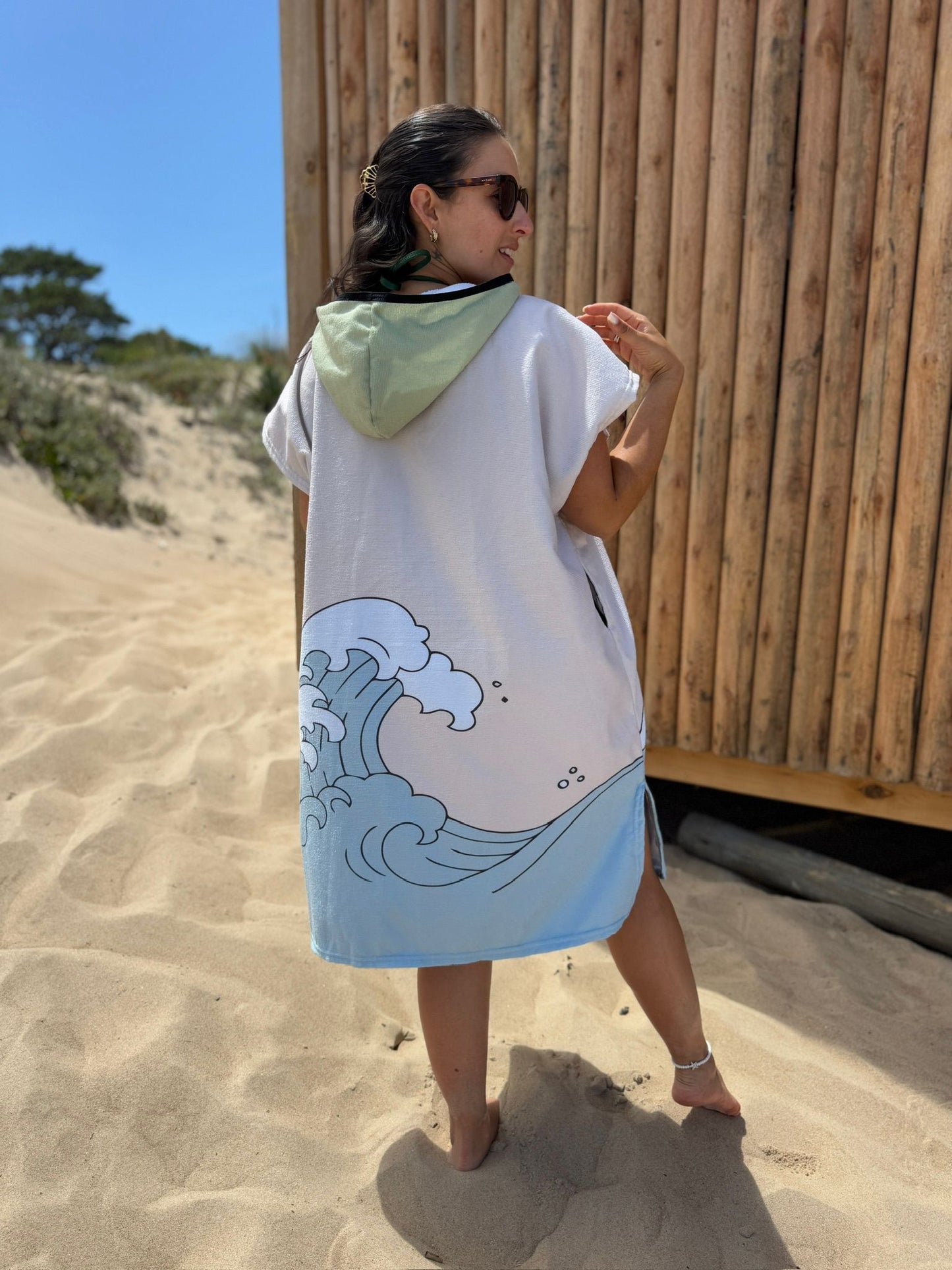 Poncho toalla cambiador para la Playa