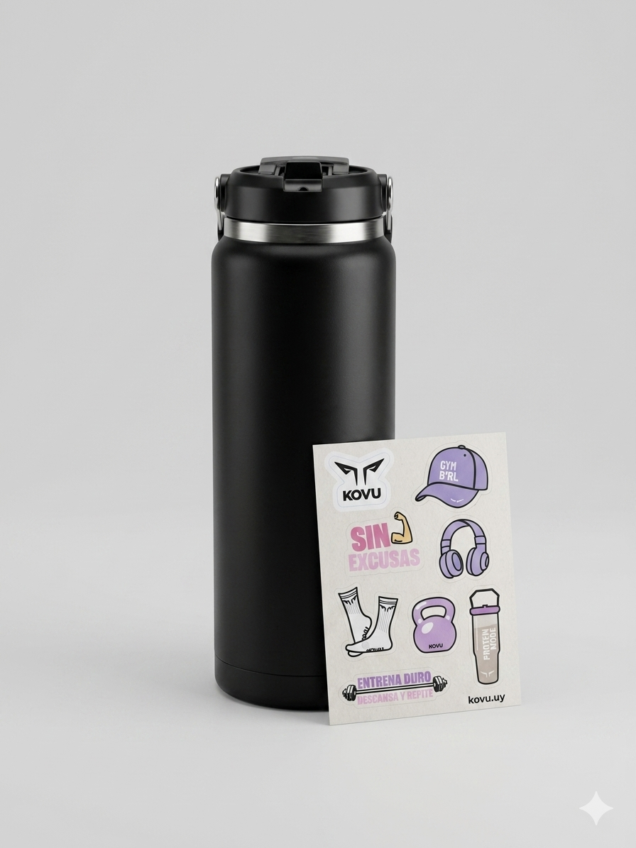 Botella + Plancha de stickers