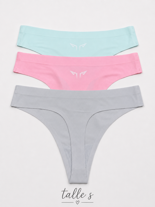3 Bombis Cola Less Segunda Piel Seamless invisibles COLORES